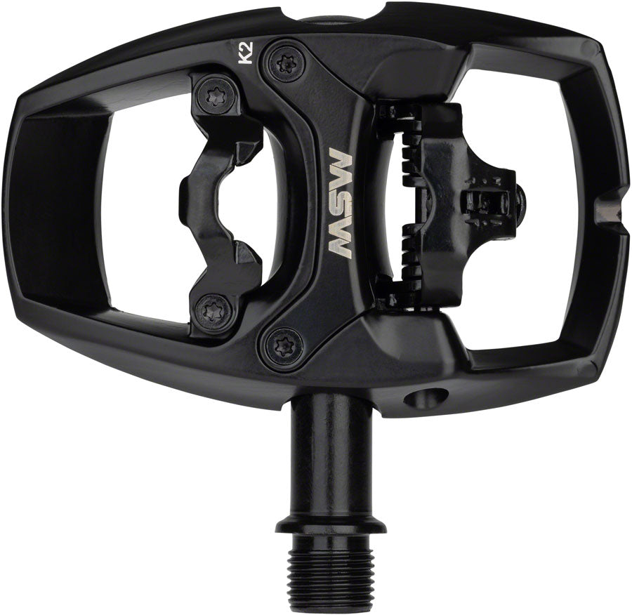 MSW Flip I Pedals - Single Side Clipless Platform Aluminum 9/16" Intense BLK Pedals MSW   