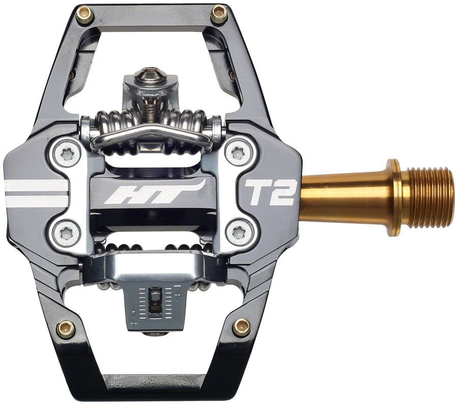 HT Components T2T Pedals - Dual Sided Clipless Platform Aluminum 9/16" BLK Pedals HT Components   