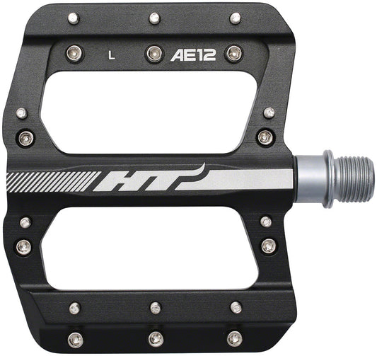 HT Components AE12 Pedals - Platform Aluminum 9/16" Black Pedals HT Components   