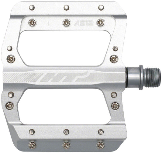 HT Components AE12 Pedals - Platform Aluminum 9/16" Silver Pedals HT Components   