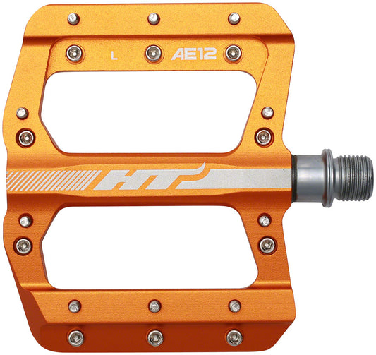 HT Components AE12 Pedals - Platform Aluminum 9/16" Orange Pedals HT Components   