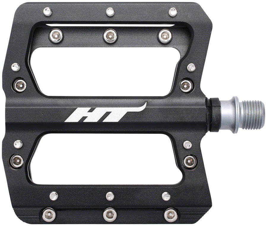 HT Components AN14A Pedals - Platform Aluminum 9/16" Black Pedals HT Components   