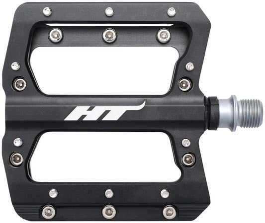HT Components AN14A Pedals - Platform Aluminum 9/16" Black Pedals HT Components   