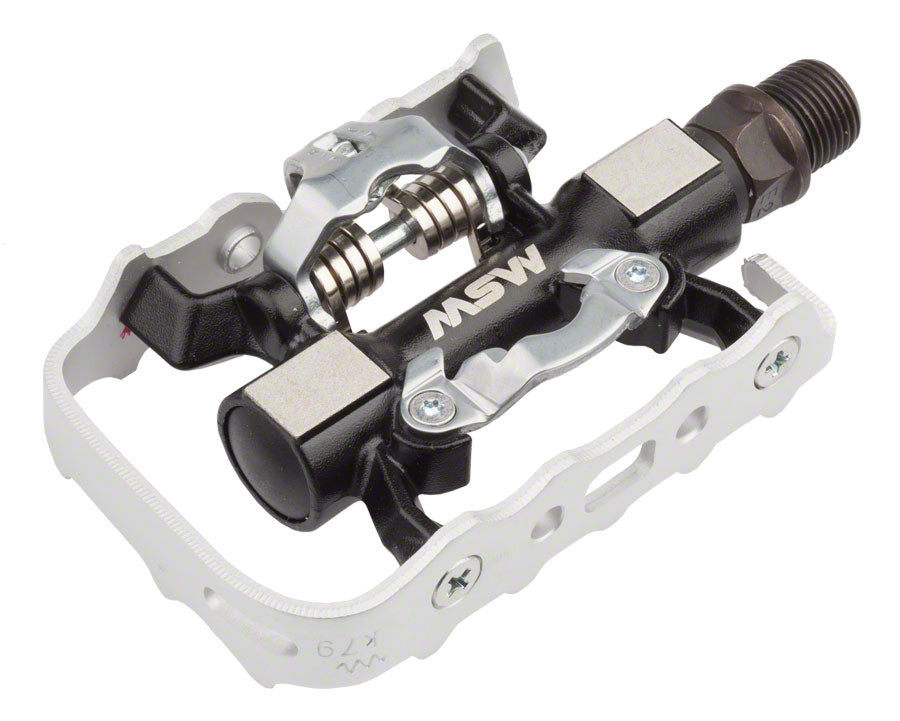 MSW CP-100 Pedals - Single Side Clipless Platform  Aluminum  9/16" BLK/Silver Pedals MSW   