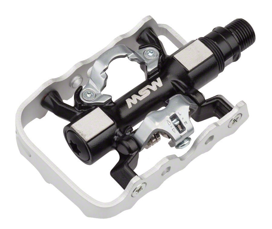 MSW CP-200 Pedals - Single Side Clipless Platform  Aluminum  9/16" BLK/Silver Pedals MSW   