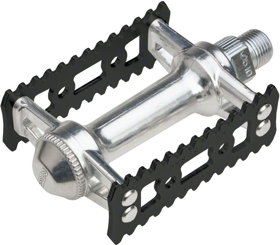 MKS Sylvan Stream Pedals - Platform Aluminum 9/16" Silver/Black Pedals MKS   