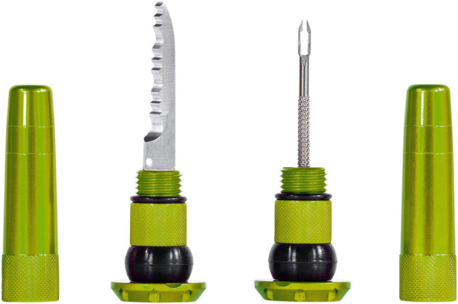 Muc-Off Stealth Tubeless Puncture Plugs Tire Repair Kit - Bar-End Mount Green Pair Tubeless Accessories Muc-Off   