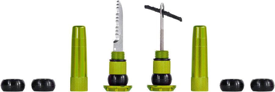 Muc-Off Stealth Tubeless Puncture Plugs Tire Repair Kit - Bar-End Mount Green Pair Tubeless Accessories Muc-Off   