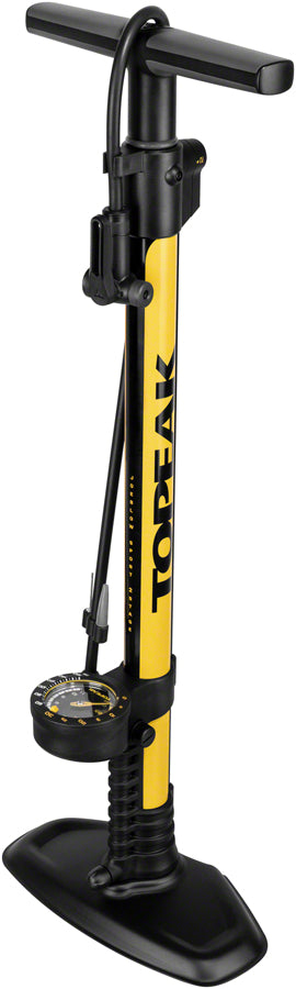 Topeak JoeBlow Sport 2Stage Floor Pump - 160psi / 11bar 3" Gauge 2-Stage Switch Pressure Gauge TwinHead DX5 YLW/BLK Floor Pumps Topeak   