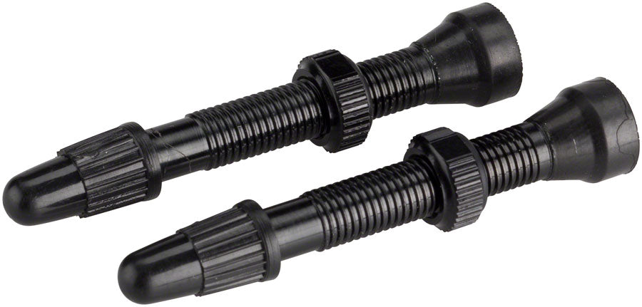WHISKY No.9 Alloy Tubeless Valves - Pair 40mm Black Tubeless Valves Whisky Parts Co.   