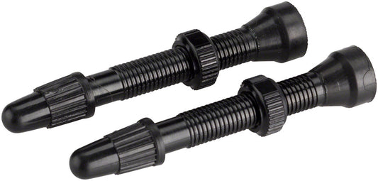 WHISKY No.9 Alloy Tubeless Valves - Pair 40mm Black Tubeless Valves Whisky Parts Co.   