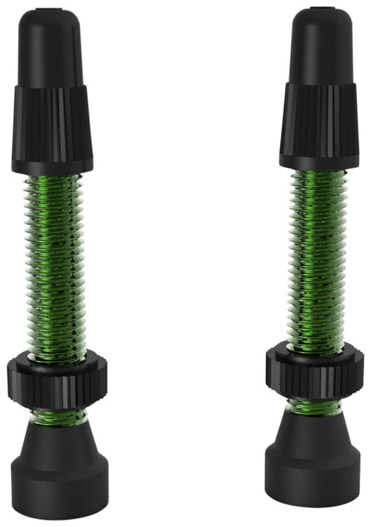 WTB Aluminum TCS Tubeless Valves: 34mm Green Pair Tubeless Valves WTB   