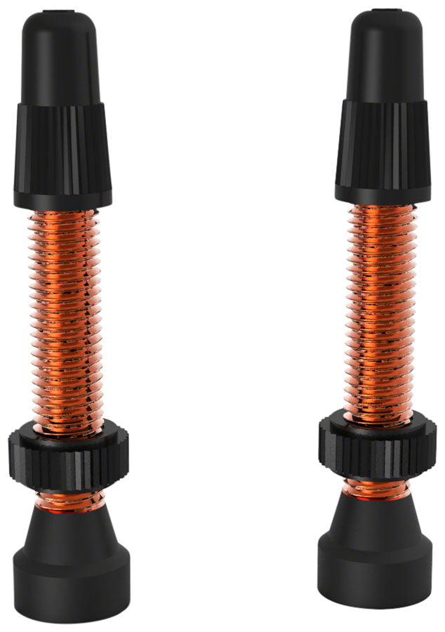 WTB Aluminum TCS Tubeless Valves: 46mm Orange Pair Tubeless Valves WTB   