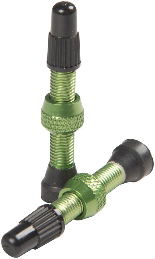Stans NoTubes Alloy Valve Stems - 35mm Pair Green Tubeless Valves Stans No Tubes   