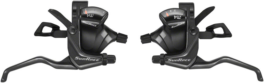 SunRace M406 ST Trigger Brake/Shift Lever Set - 3x7-Speed For V-Brakes Black Shifters SunRace   