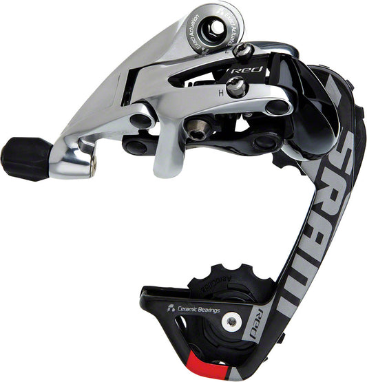 SRAM Red WiFli Rear Derailleur - 10 Speed Medium Cage Black/Silver Rear Derailleurs SRAM   
