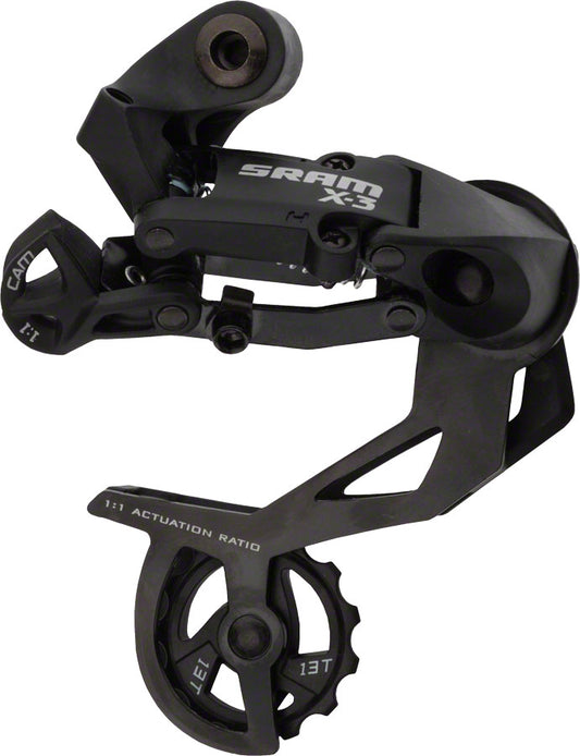 SRAM X3 Rear Derailleur - 789 Speed Long Cage Black Rear Derailleurs SRAM   