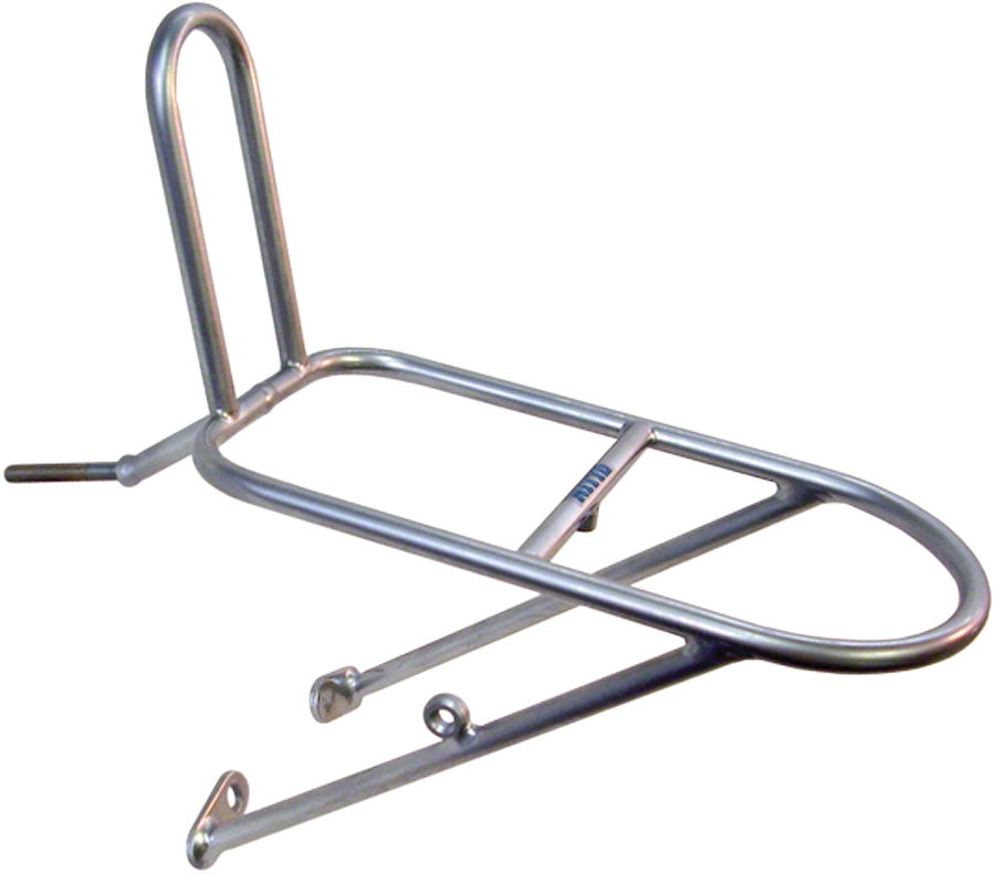 Nitto M12 Front Mount Bicycle Rack: Silver Front Mount Rack Nitto   