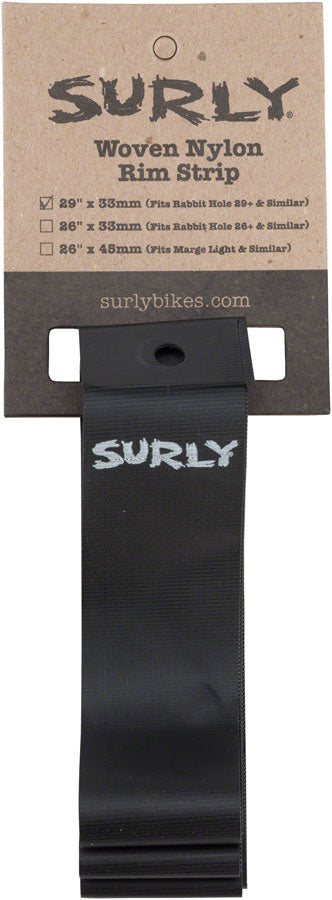 Surly Rim Strip: For 29+ Rabbit Hole Rim Nylon 33mm wide Black Rim Strips and Tape Surly   