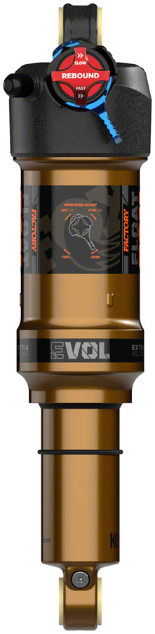 FOX Float Factory Rear Shock - Metric 210 x 55 mm EVOL LV 2-Position Adj 0.4 Spacer BLK/Kashima Coat Rear Shocks Fox Shox   