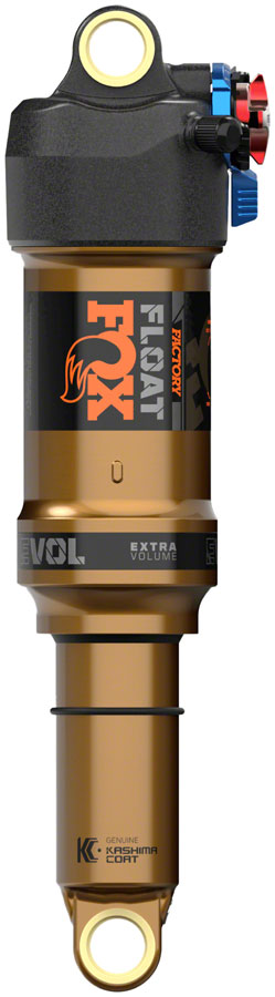 FOX Float Factory Rear Shock - Metric 210 x 55 mm EVOL LV 2-Position Adj 0.4 Spacer BLK/Kashima Coat Rear Shocks Fox Shox   