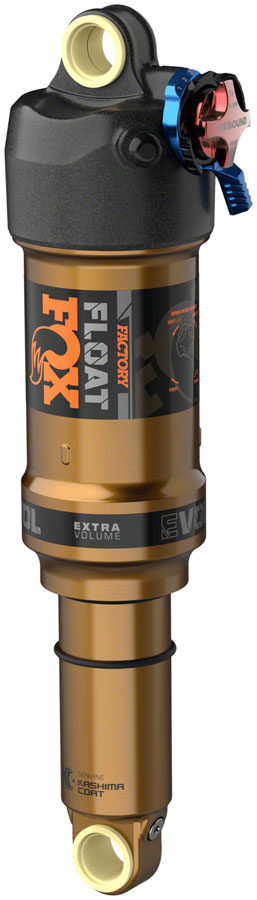 FOX Float Factory Rear Shock - Metric 210 x 55 mm EVOL LV 2-Position Adj 0.4 Spacer BLK/Kashima Coat Rear Shocks Fox Shox   
