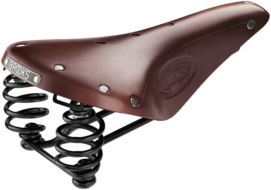 Brooks Flyer Saddle - Steel Antique Brown Saddles Brooks   