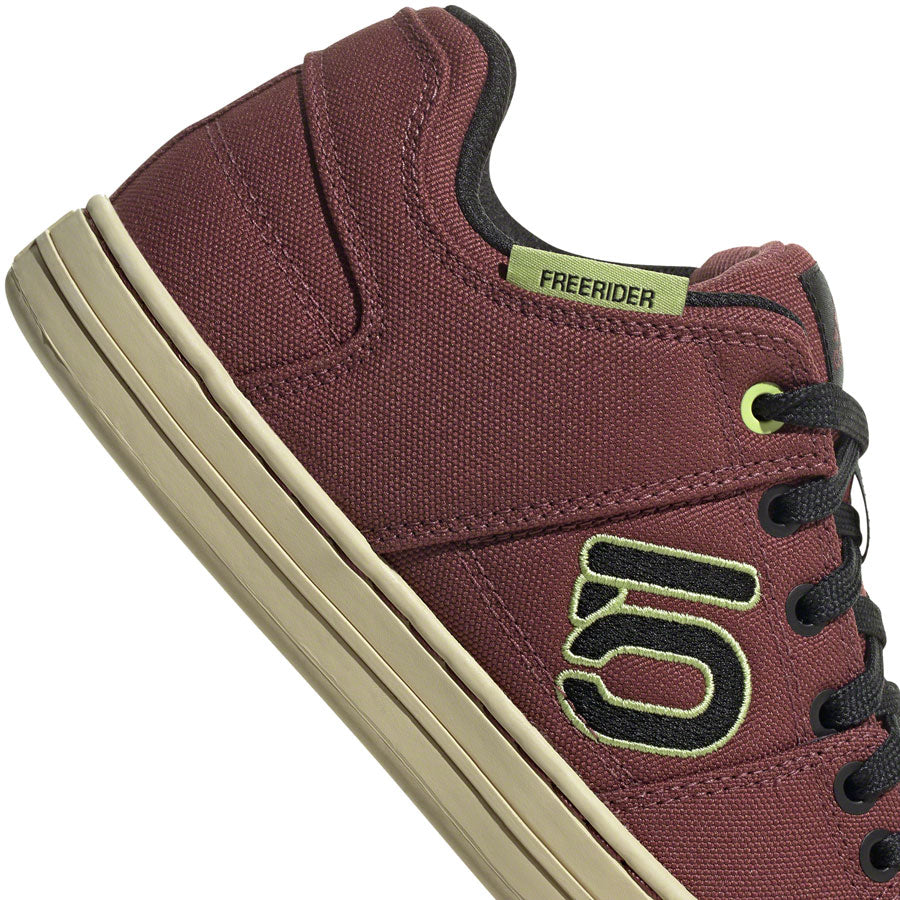 Five Ten Freerider Canvas Flat Shoes - Womens Quiet Crimson/Core BLK/Pulse Lime 10 Shoes and Insoles Five Ten   