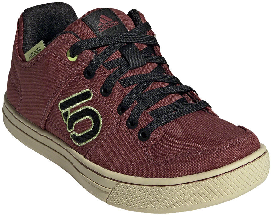 Five Ten Freerider Canvas Flat Shoes - Womens Quiet Crimson/Core BLK/Pulse Lime 10 Shoes and Insoles Five Ten   