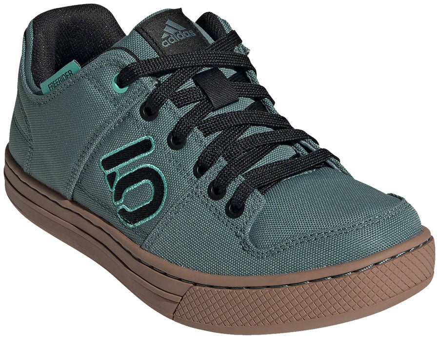 Five Ten Freerider Canvas Flat Shoes - Womens Hazy Emerald/Core BLK/Acid Mint 10.5 Shoes and Insoles Five Ten   