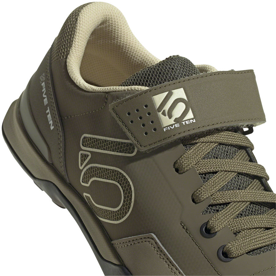 Five Ten Kestrel Lace Mountain Clipless Shoes - Mens Focus Olive/Sandy Beige/Orbit Green 9.5 Shoes and Insoles Five Ten   