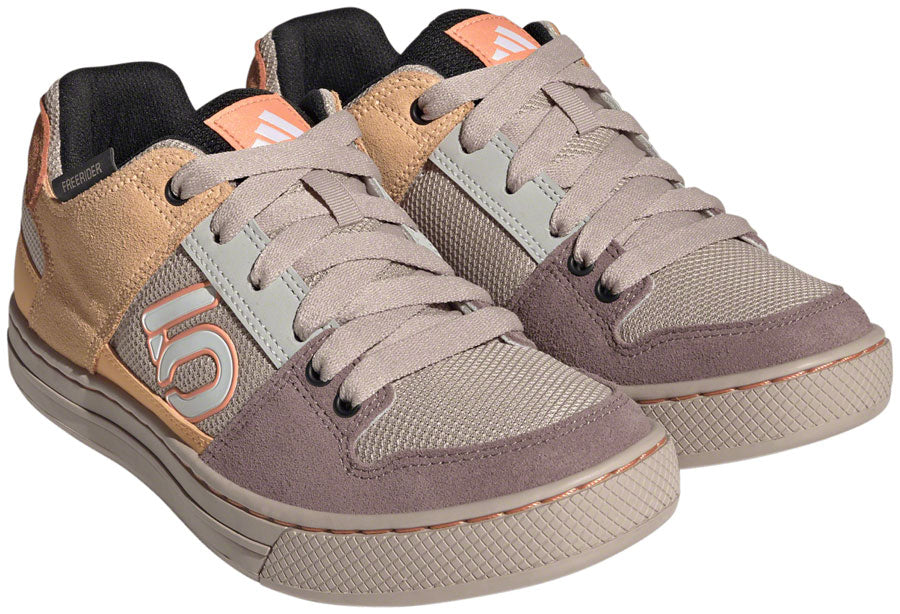 Five Ten Freerider Flat Shoes - Womens Wonder Taupe/Ftwr White/Acid Orange 9.5 Shoes and Insoles Five Ten   