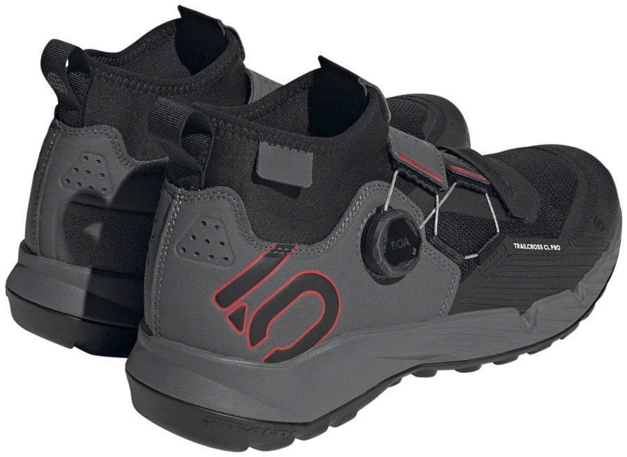 Five Ten Trailcross Pro Mountain Clipless Shoes - Mens Gray Five/Core BLK/Red 9.5 Shoes and Insoles Five Ten   
