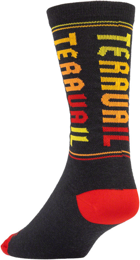 Teravail Scroll Wool Sock - Black/Red/Orange/Yellow Small/Medium Socks Teravail   