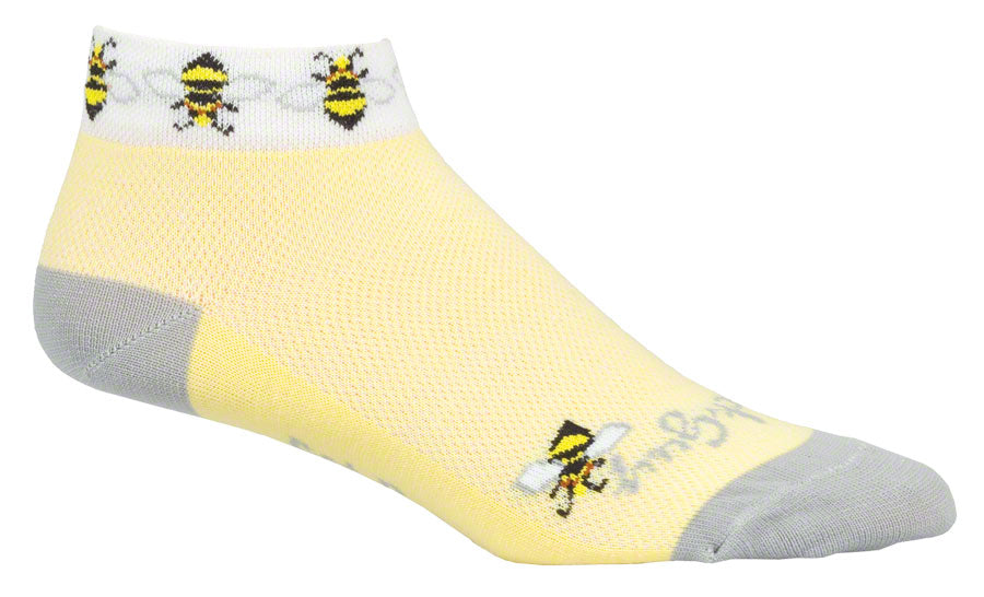 SockGuy Classic Bees Socks - 1" Yellow Womens Small/Medium Socks SockGuy   