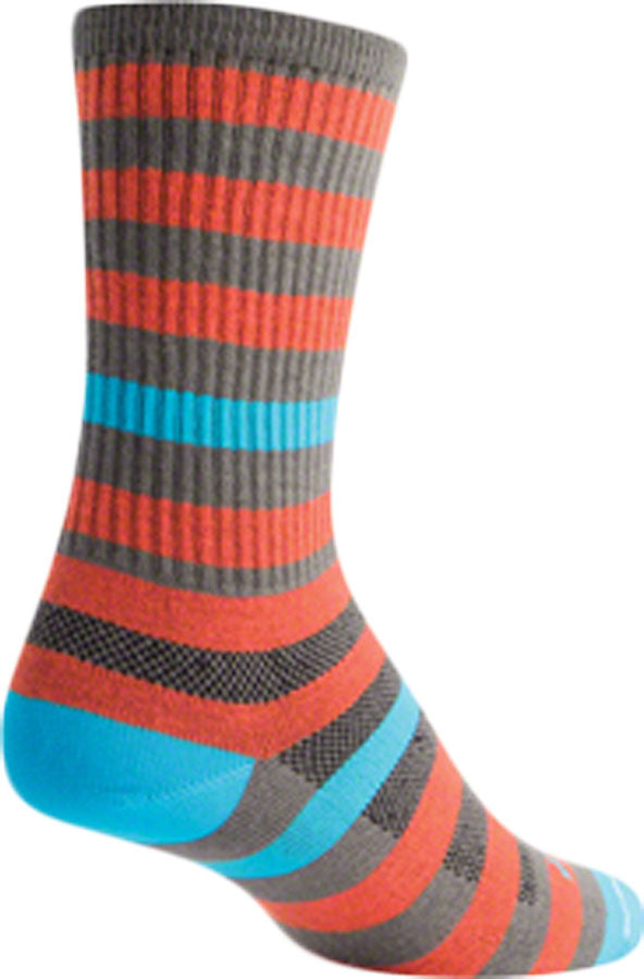 SockGuy Crew Metro Socks - 6" Orange/Gray Small/Medium Socks SockGuy   