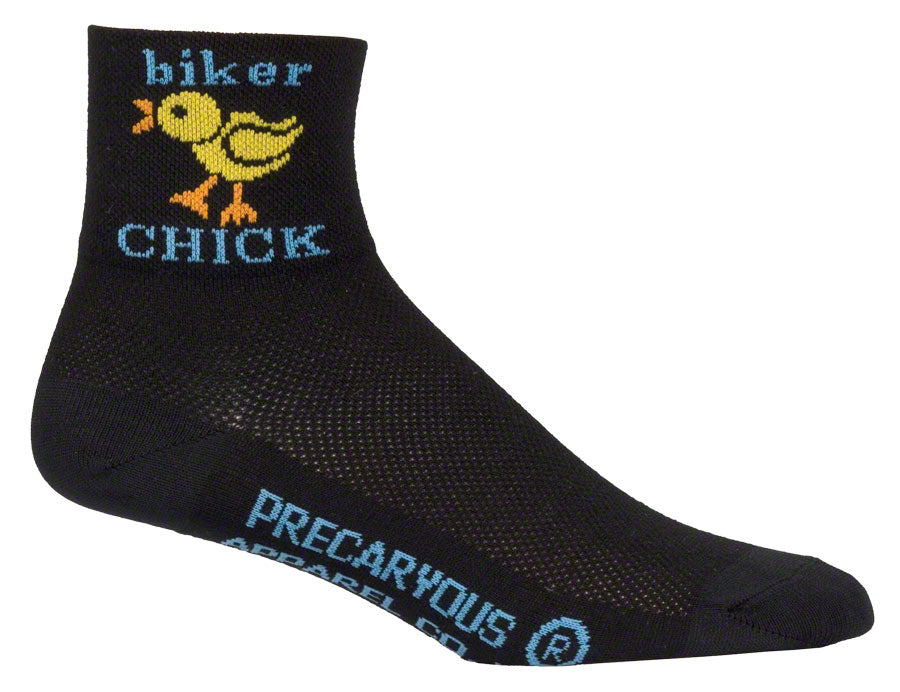 SockGuy Classic Biker Chick Socks - 3" Black Womens Small/Medium Socks SockGuy   