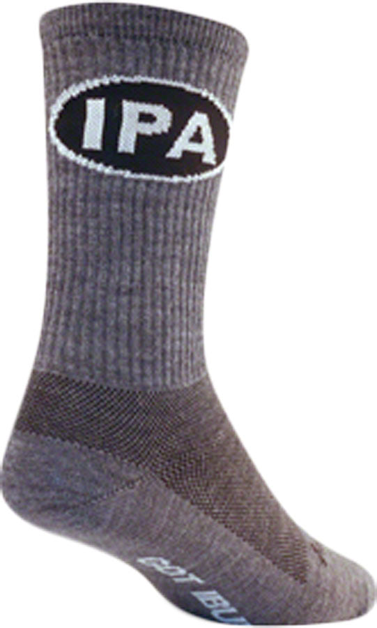 SockGuy Wool IPA Socks - 6" Gray Large/X-Large Socks SockGuy   