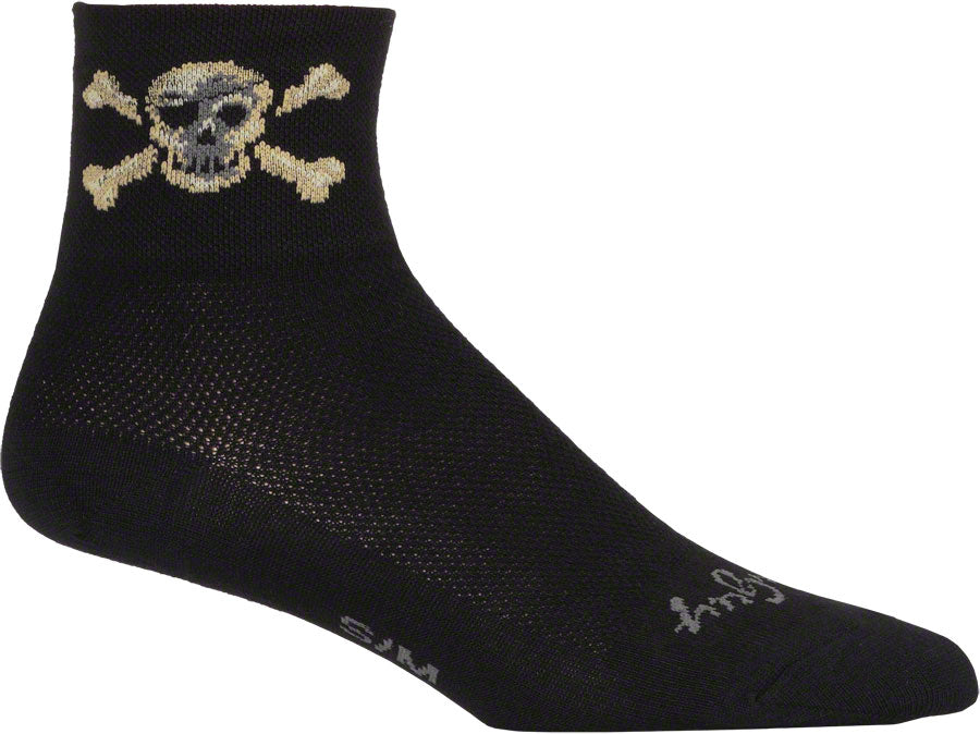 SockGuy Classic Pirate Socks - 3" Black Large/X-Large Socks SockGuy   