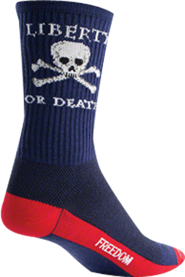 SockGuy Crew Liberty or Death Socks - 6" Blue Large/X-Large Socks SockGuy   