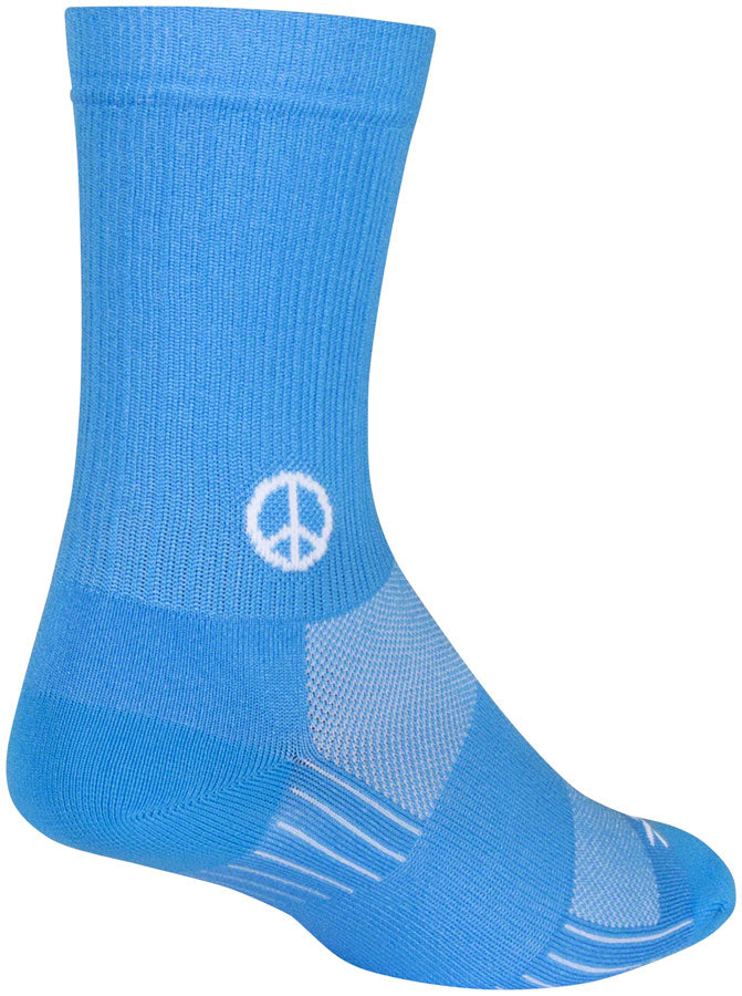 SockGuy SGX Peace Now Socks - 6" Blue Small/Medium Socks SockGuy   