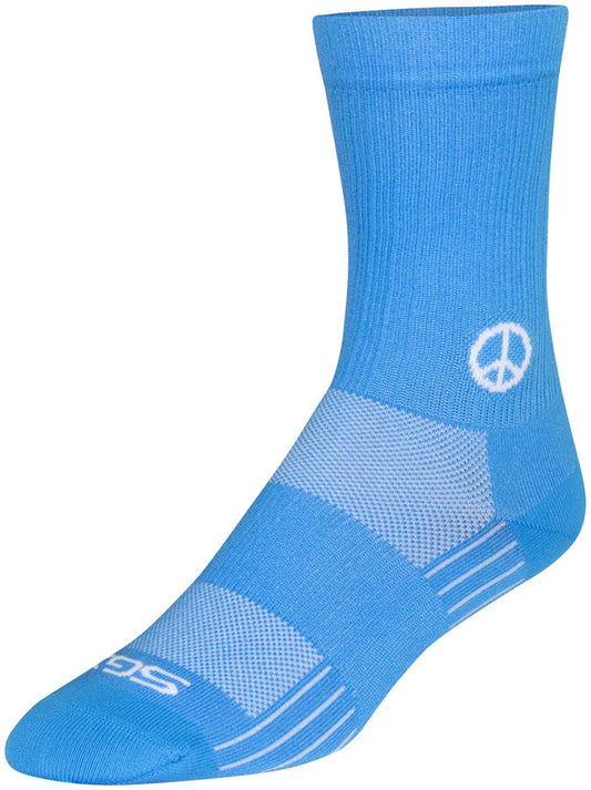 SockGuy SGX Peace Now Socks - 6" Blue Small/Medium Socks SockGuy   