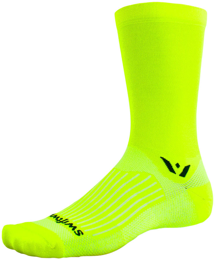 Swiftwick Aspire Seven Socks - 7" Hi-Viz Yellow Large Socks Swiftwick   