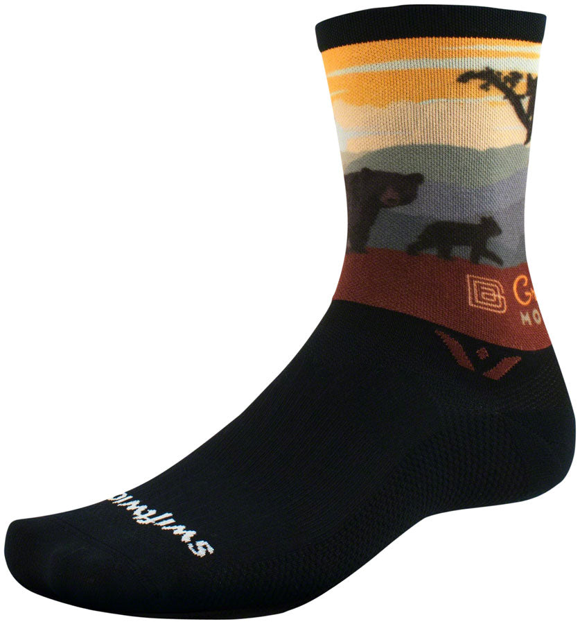 Swiftwick Vision Six Impression National Park Socks - 6" Great Smoky Mountain Bears XL Socks Swiftwick   