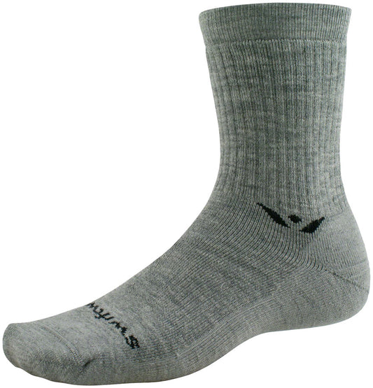 Swiftwick Pursuit Hike Light Cushion Wool Socks - 6" Light Weight Heather Medium Socks Swiftwick   