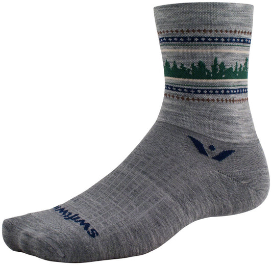 Swiftwick Vision Five Winter Collection Socks - 5" Winter Heather Forest XL Socks Swiftwick   