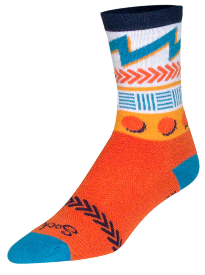 SockGuy Crew Doodle Socks - 6" Orange Large/X-Large Socks SockGuy   