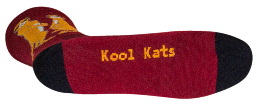 SockGuy Crew Kool Kats Socks - 6" Burgundy Large/X-Large Socks SockGuy   