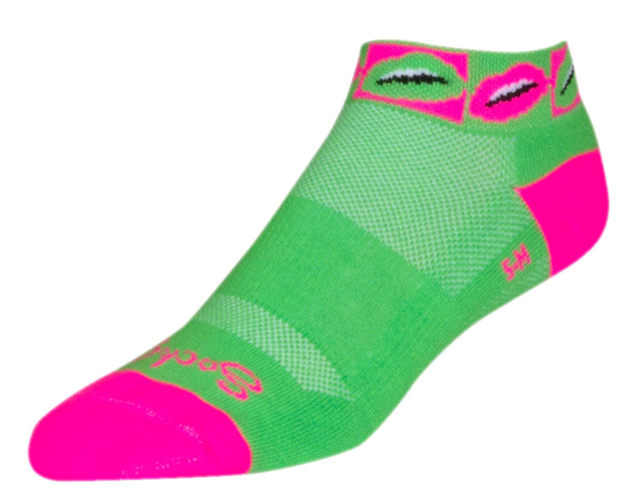 SockGuy Classic Smooch Socks - 1" Green Small/Medium Socks SockGuy   