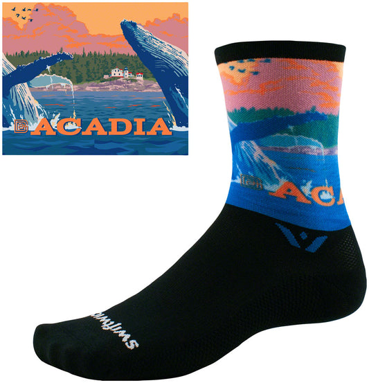 Swiftwick Vision Six Socks - 6" Impression Acadia Medium Socks Swiftwick   